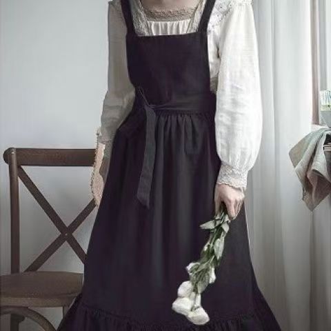 Garden Apron, Black, front view